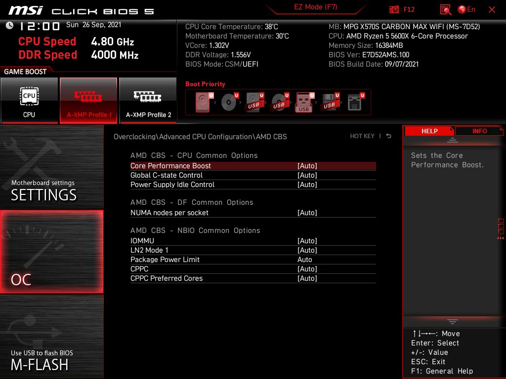 BIOS 5600X MSI MPG X570S Carbon EK X