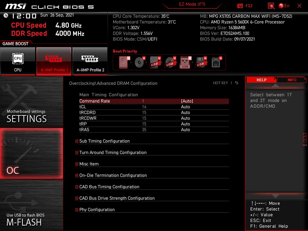 BIOS 5600X MSI MPG X570S Carbon EK X