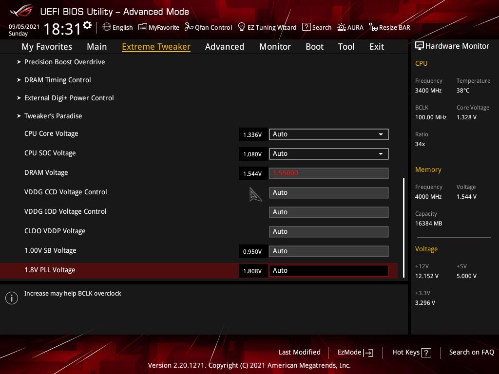 BIOS carte mère Asus ROG Crosshair VIII Extreme