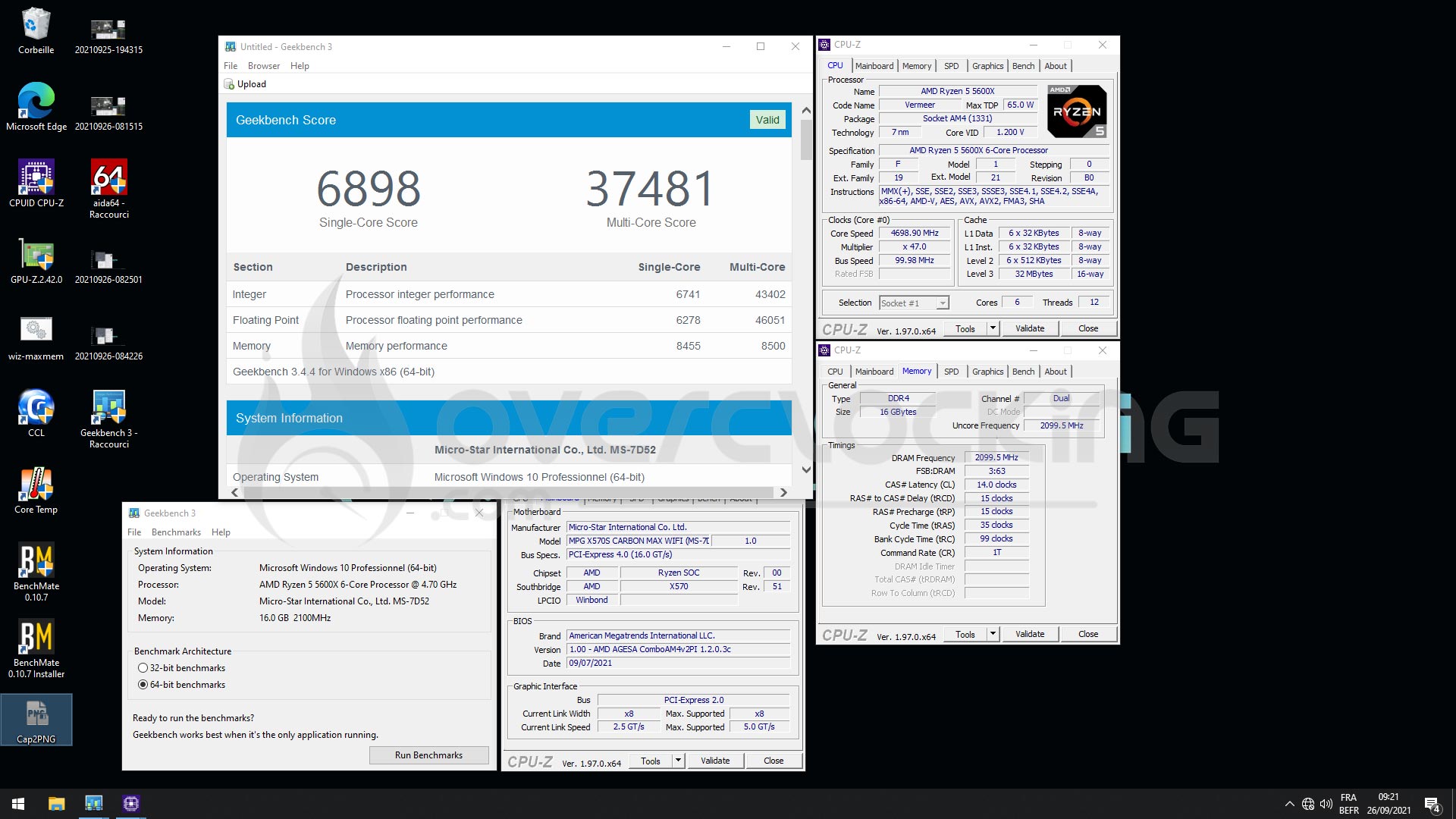 Benchmark 5600X MSI X570S Carbon EK X