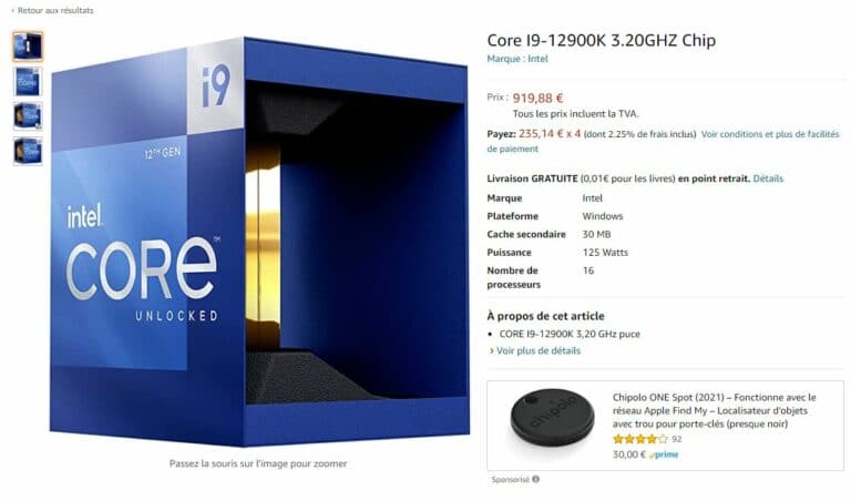 12900K amazon france