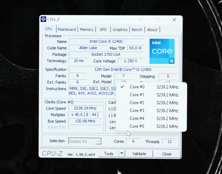 Overclocking i5-12400
