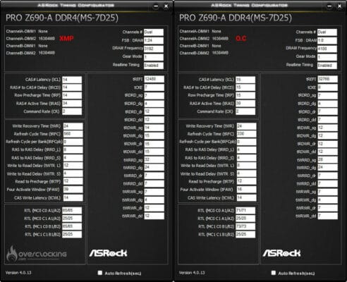g.skill trident z xmp and overclock timings