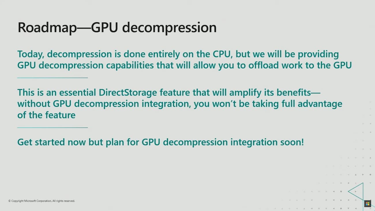 DirectStorage GPU compression DirectStorage GPU compression