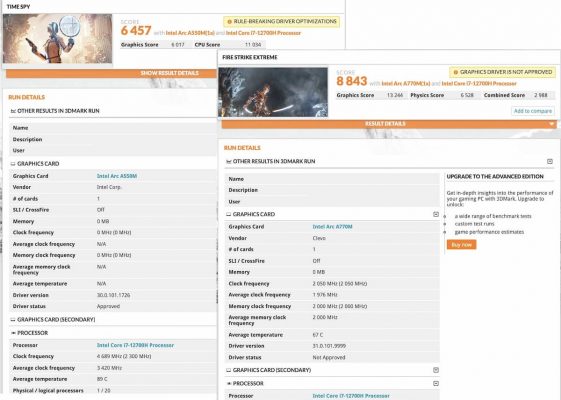 Intel ARC M 3Dmark leaks Intel ARC M 3Dmark leaks