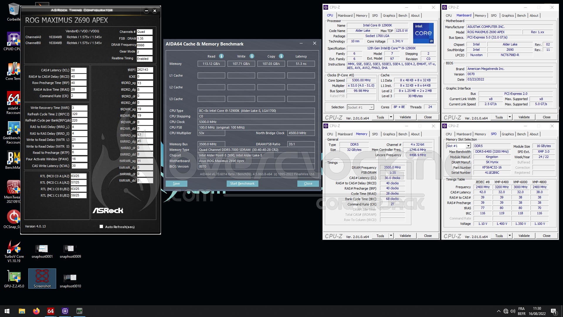 Overclocking kit mémoire Kingston Fury Renegade DDR5