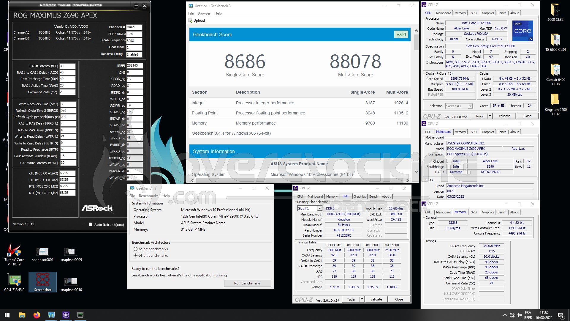 Overclocking kit mémoire Kingston Fury Renegade DDR5