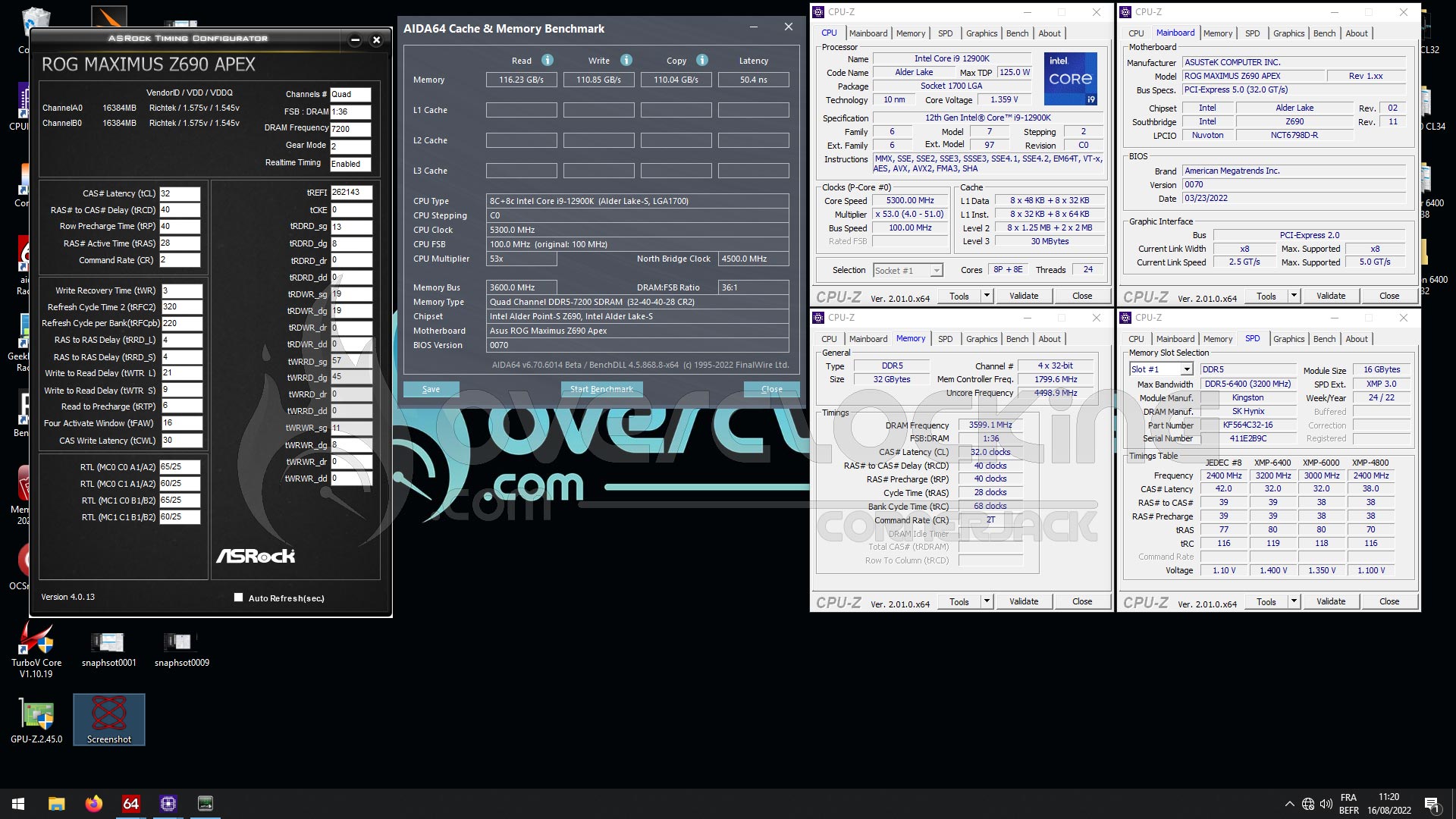 Overclocking kit mémoire Kingston Fury Renegade DDR5