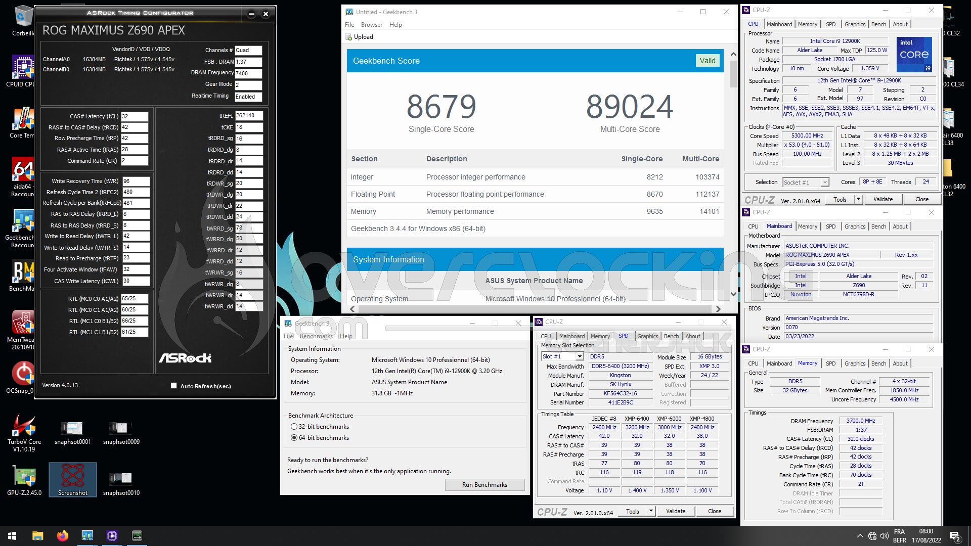 Overclocking kit mémoire Kingston Fury Renegade DDR5