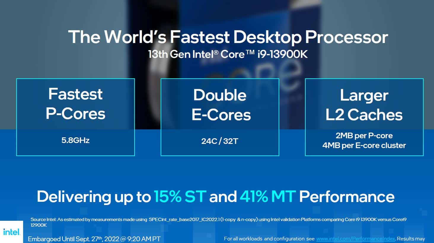 Lancement de la gamme Intel Raptor Lake