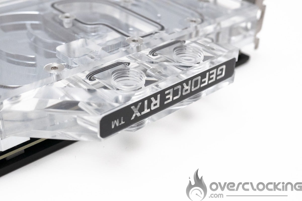 Alphacool Eisblock Aurora Acryl GPX-N RTX 3080 FE inlet outlet