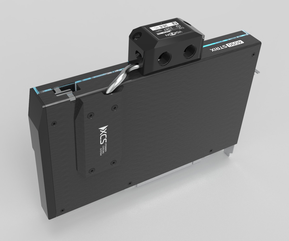 Aquacomputer RTX 4090 STRIX TUF caloduc