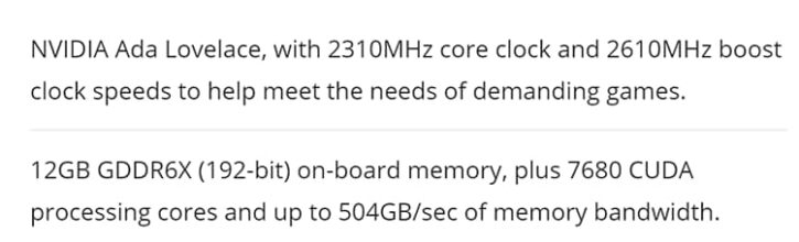 RTX 4070 Ti caractéristiques