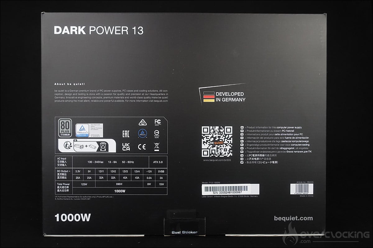 L'alimentation be quiet! Dark Power 13 en 1000 watts