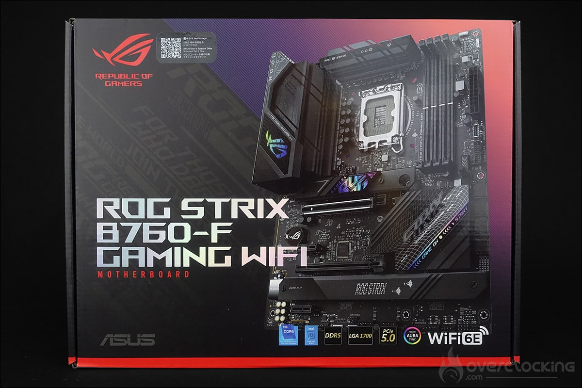 La carte mère B760 ROG Strix-F Gaming Wifi