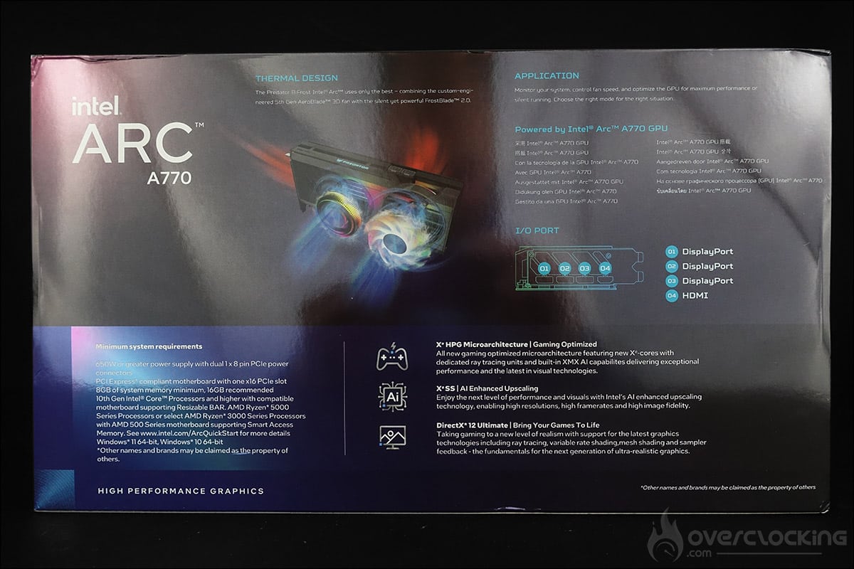 La carte graphique Predator BiFrost A770 OC ACER