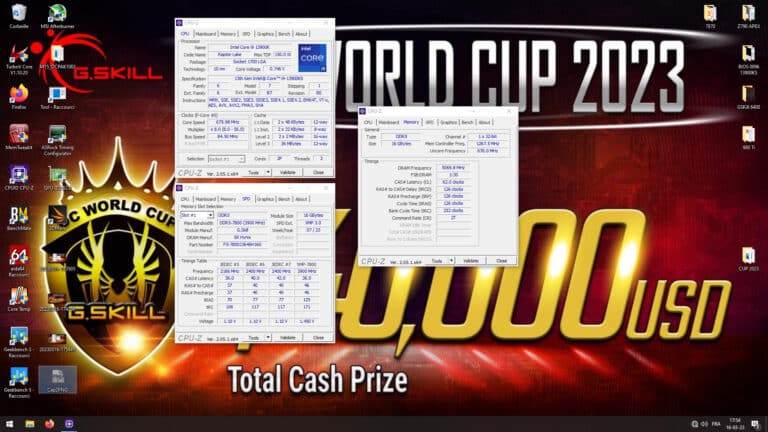 G.SKILL OC World Cup 2023 : 10140 MHz en max mem  !