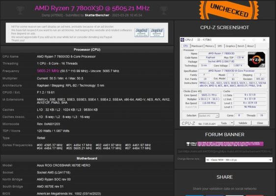 SkatterBencher overclocking Ryzen 7 7800X3D
