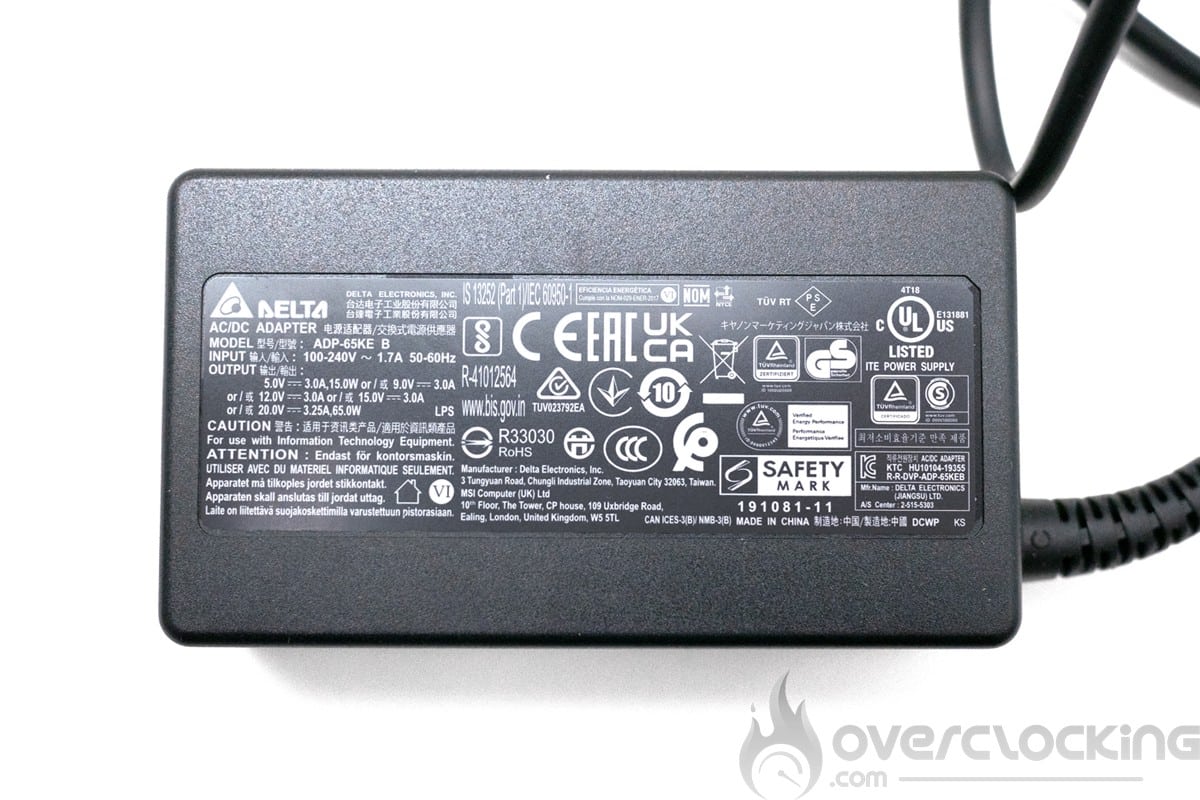 msi prestige 13 evo a13m - chargeur