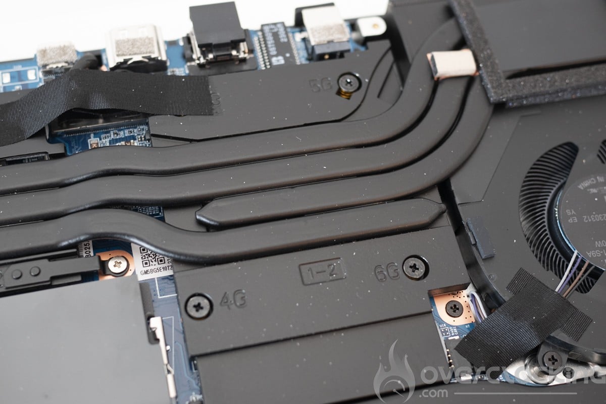 pcspecialist elimina pro 16 M - intérieur caloduc GPU