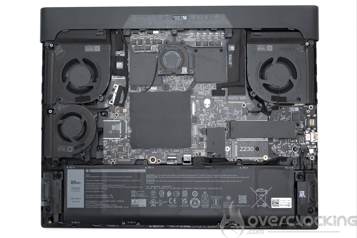 Dell Alienware M16 R1 AMD - intérieur PCB