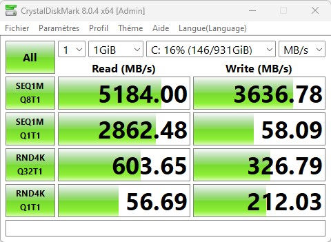 beelink ser6 max - SSD bench