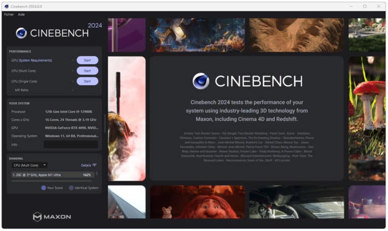 Maxon vient de mettre en ligne Cinebench 2024