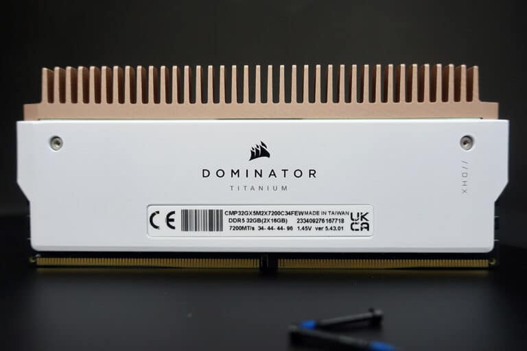 Test : Corsair Dominator Titanium 7200 MT/s CL34 DDR5