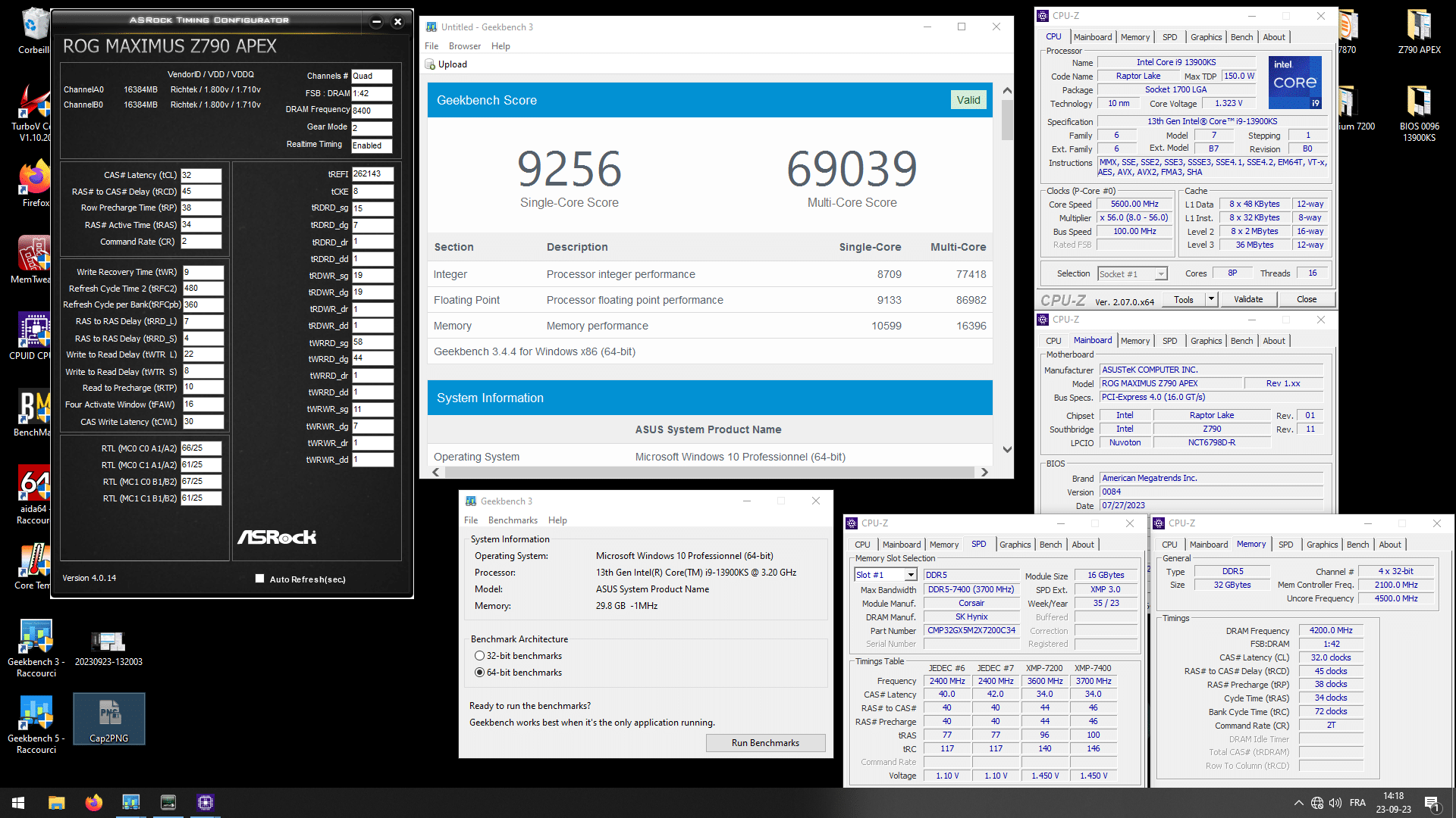 Geekbench3 - profil 8400 MT/s CL32