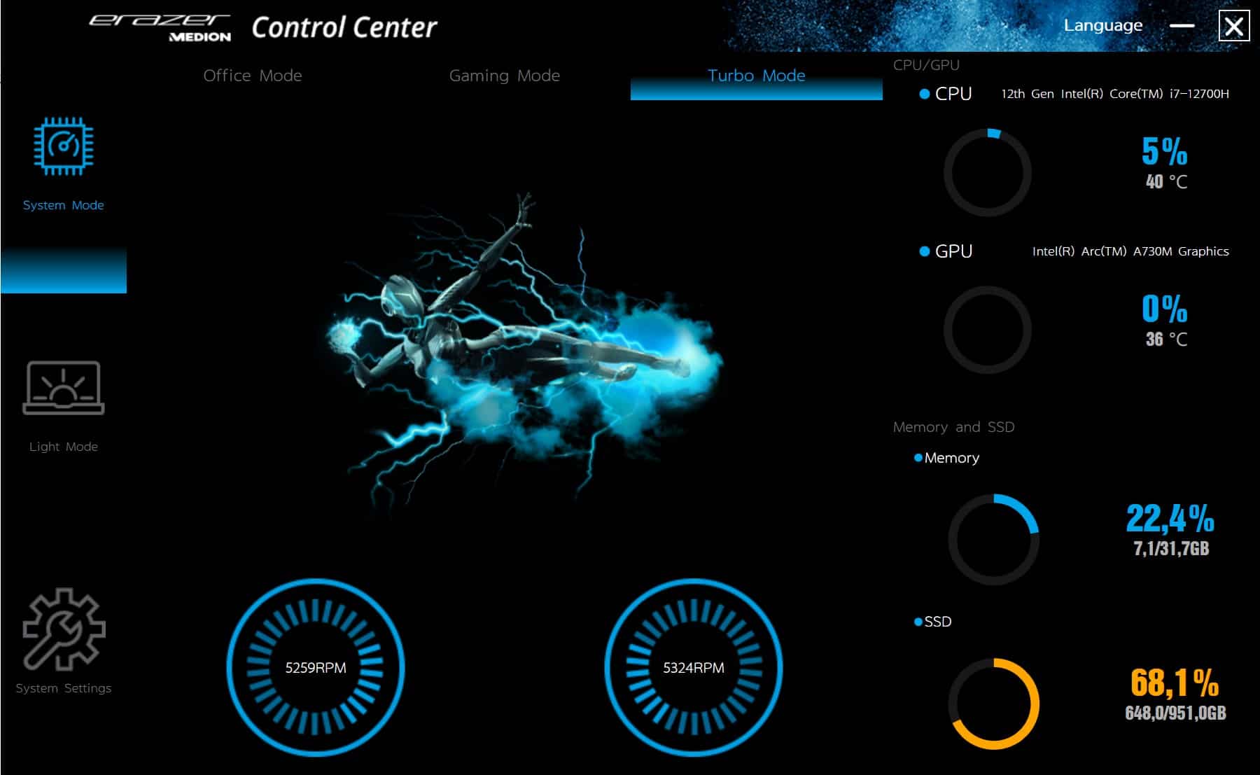 medion erazer major x10 - Medion Control Center Performances