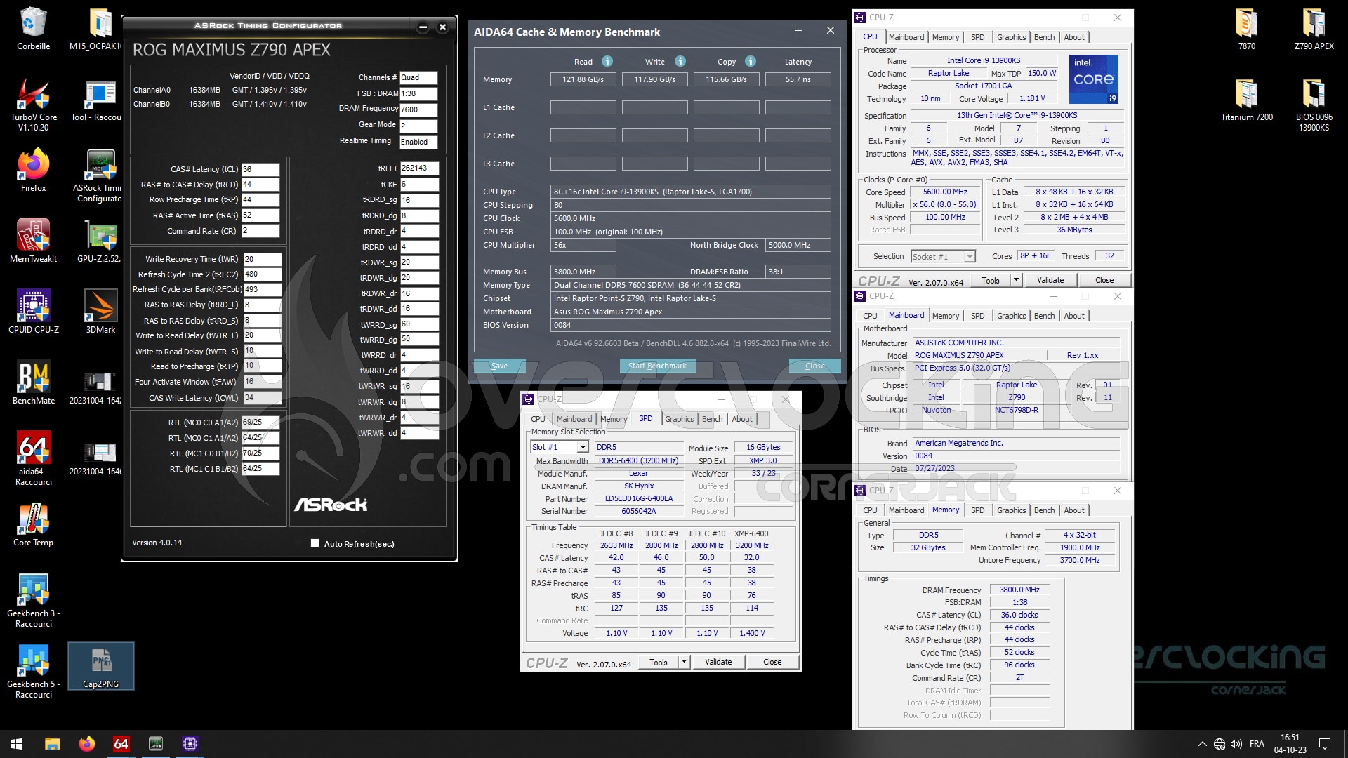 Test kit mémoire DDR5 Lexar ARES 6400 MT/s CL32