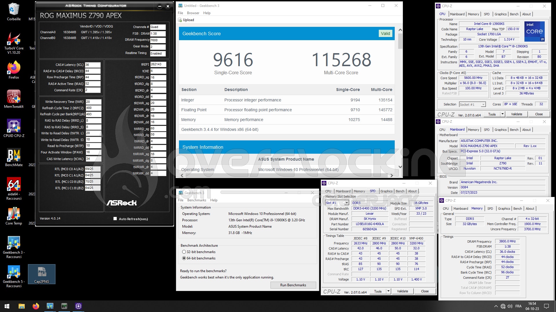 Test kit mémoire DDR5 Lexar ARES 6400 MT/s CL32