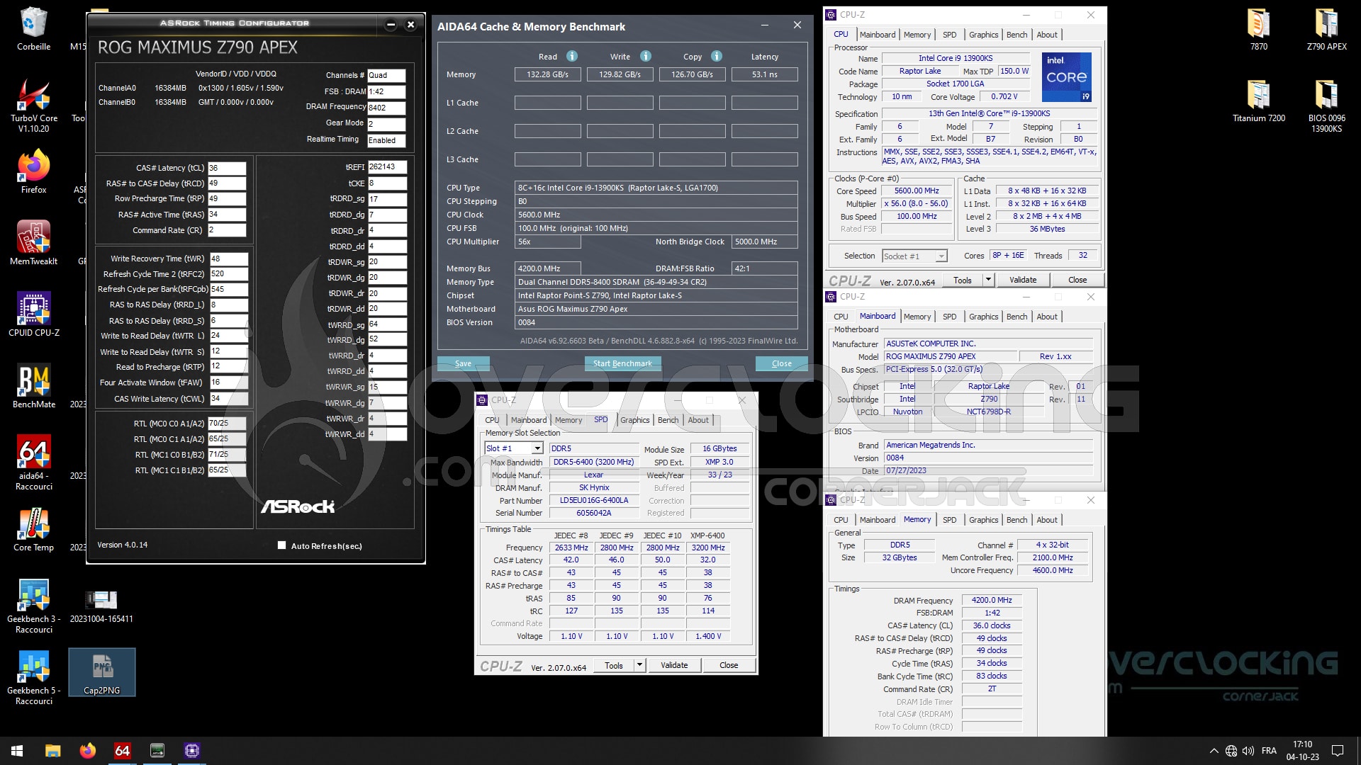 Test kit mémoire DDR5 Lexar ARES 6400 MT/s CL32