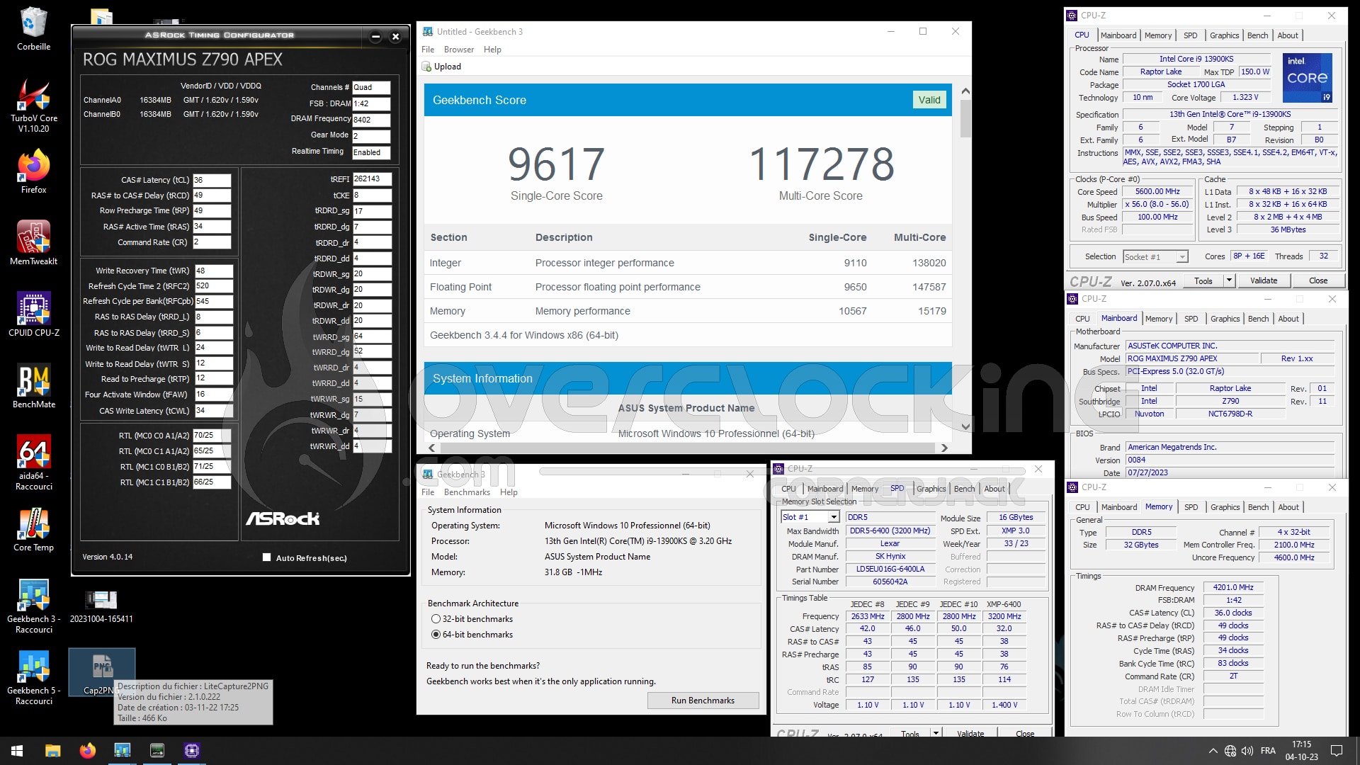 Test kit mémoire DDR5 Lexar ARES 6400 MT/s CL32