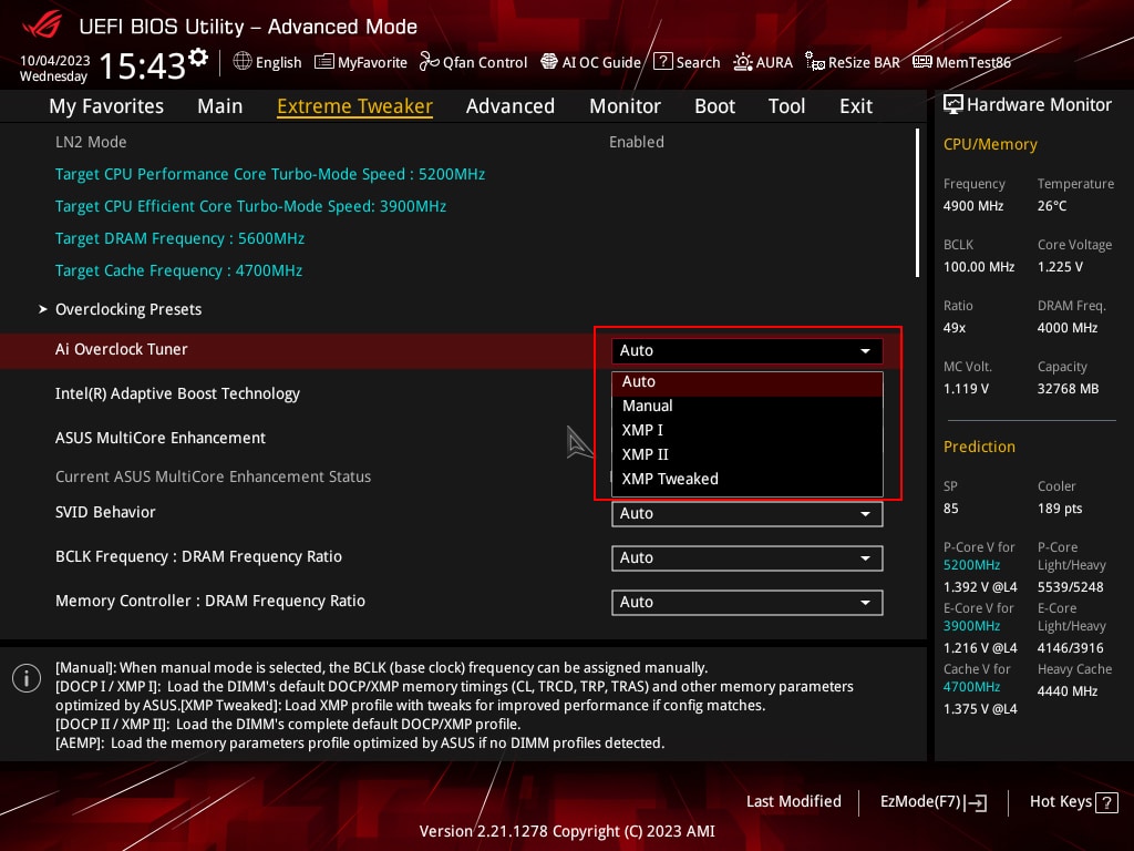 BIOS kit mémoire DDR5 Lexar ARES 6400 MT/s CL32