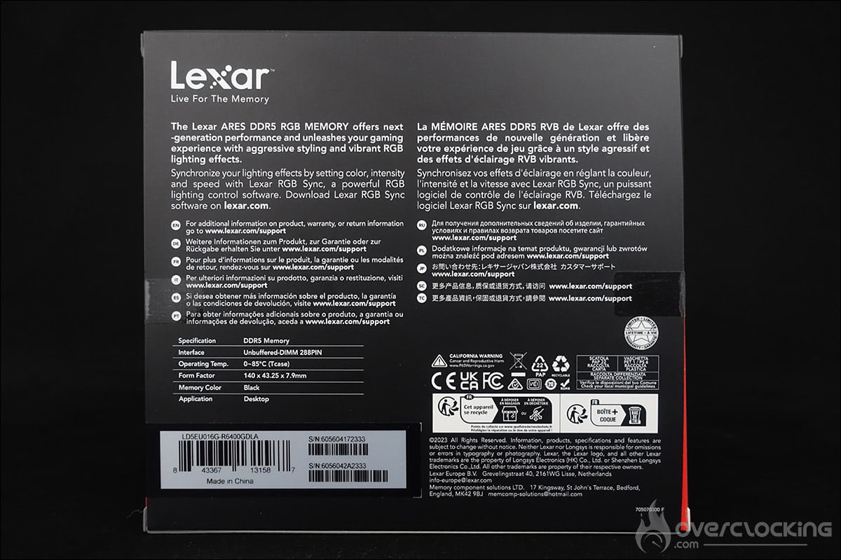 Le kit mémoire DDR5 Mexar ARES 6400 CL32
