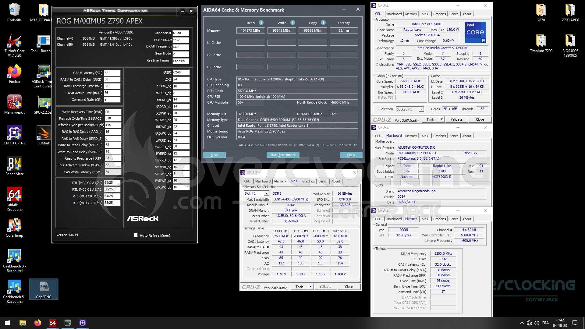Test kit mémoire DDR5 Lexar ARES 6400 MT/s CL32