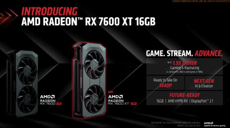 [CES 2024] AMD Radeon RX 7600 XT