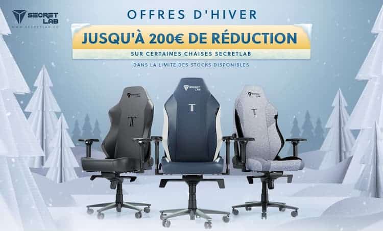 Jusqu&rsquo;à 200 € de remise chez SecretLab pour les soldes d&rsquo;hiver !