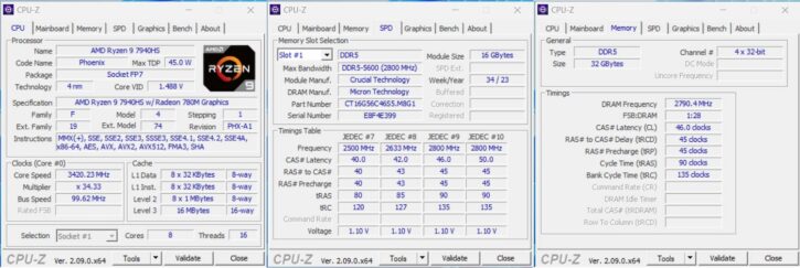 Geekom A7 CPU-Z