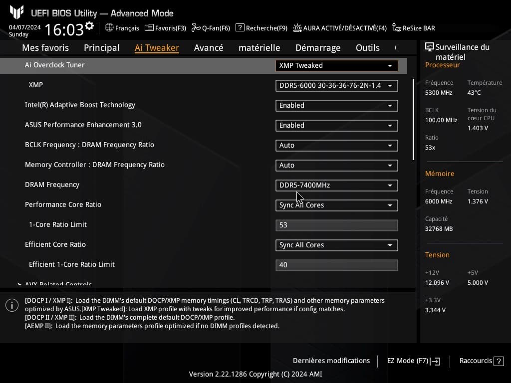 Bios du PC Tweak League monté et optimisé par CodeCommando.