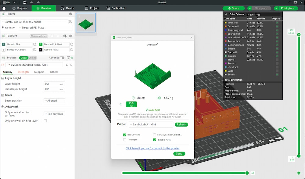 Bambu Lab A1 mini test imprimante 3D