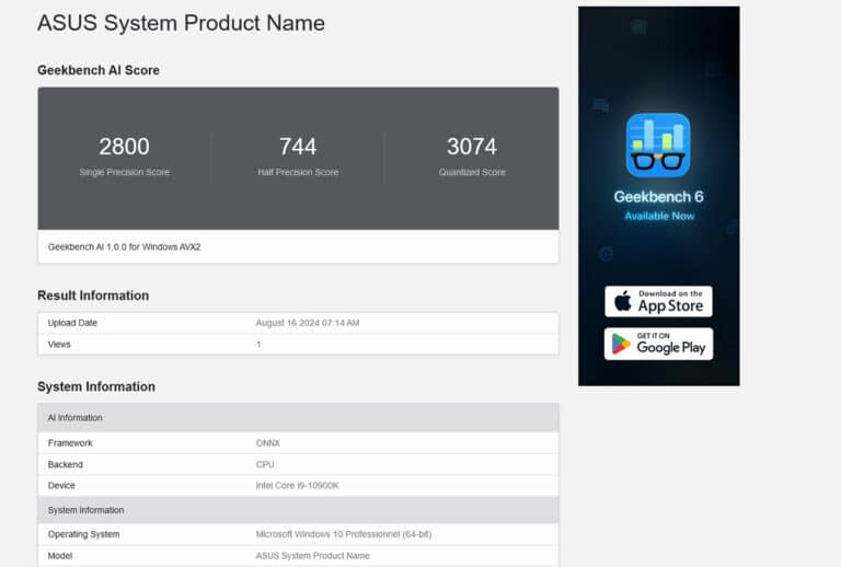 Geekbench AI est officiellement disponible
