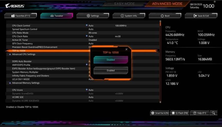 Des profils 105W chez ASUS et Gigabyte !