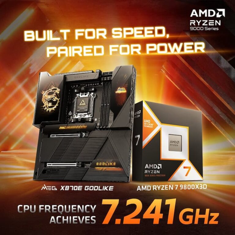 Le Ryzen 7 9800X3D overclocké à 7,2 GHz !