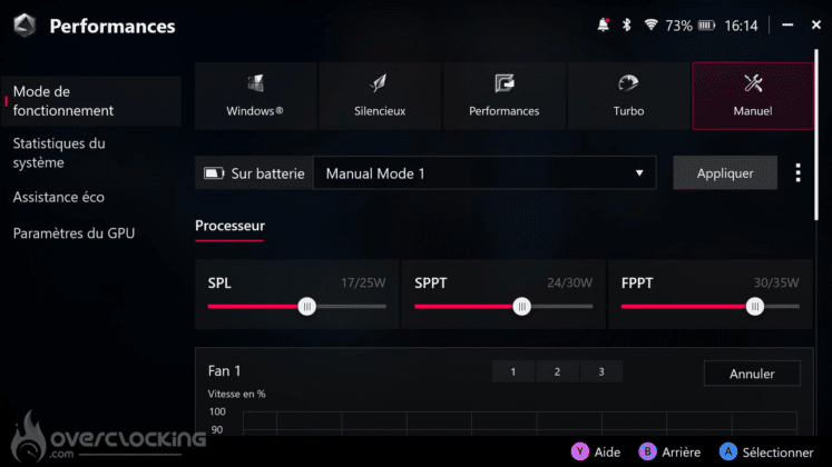 Logiciel Armoury crate de la ROG Ally X