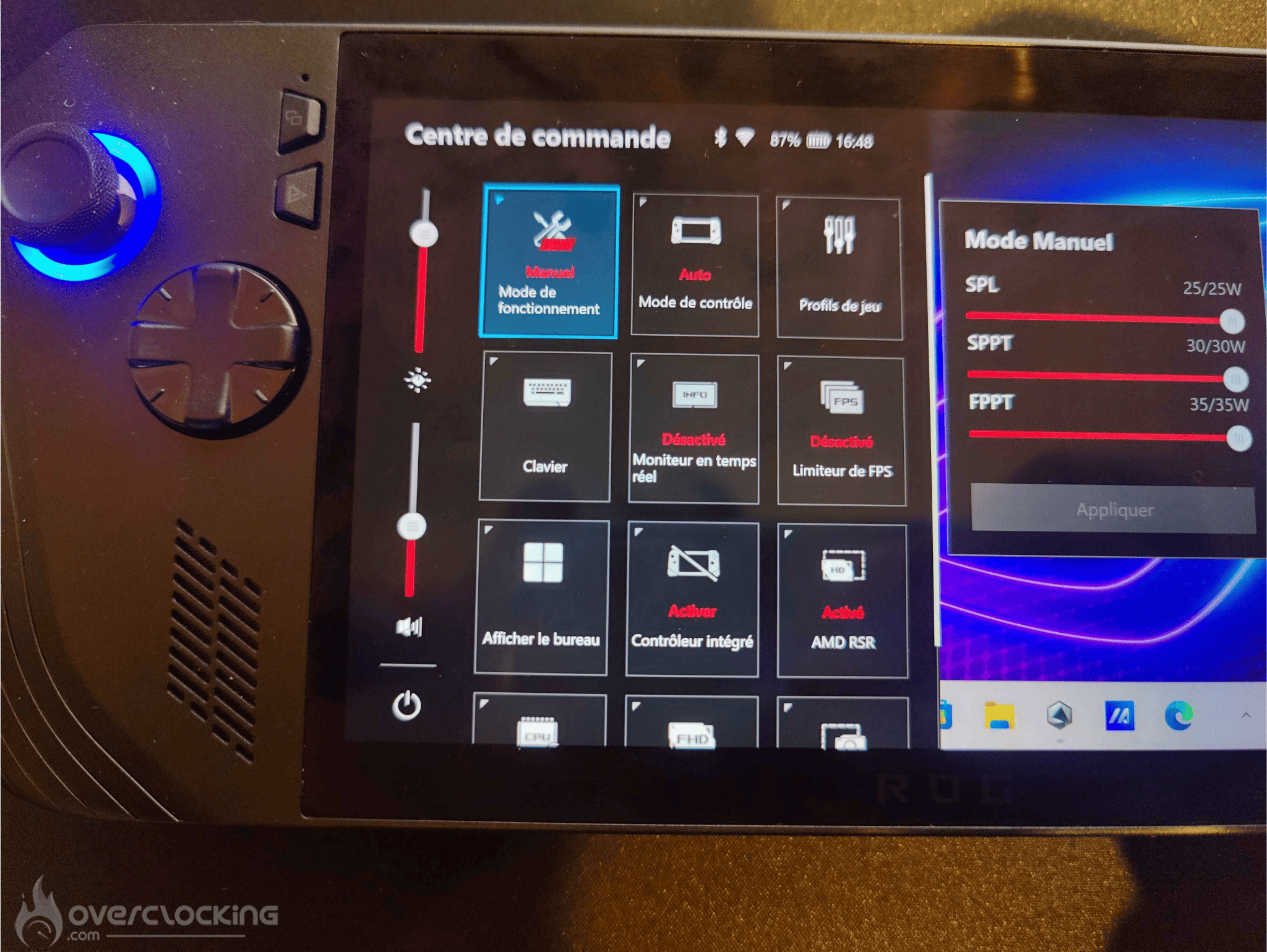 Logiciel Armoury crate de la ROG Ally X