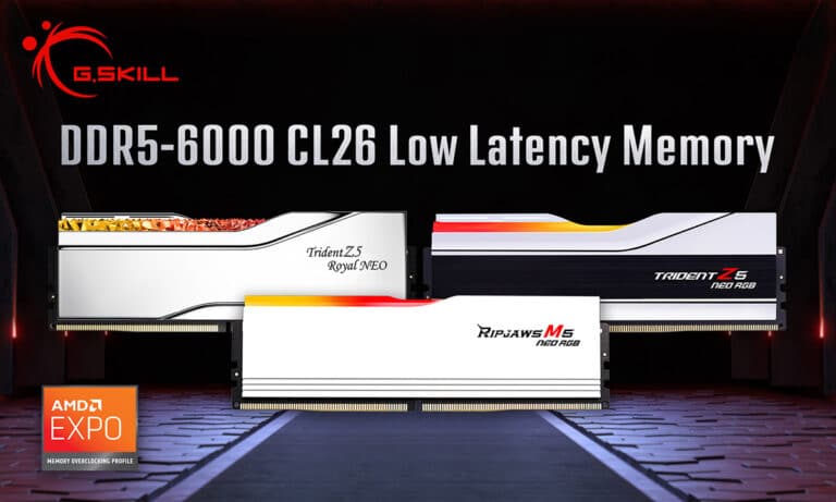 G.SKILL annonce ses kits DDR5 6000 MT/s CL26 et CL28