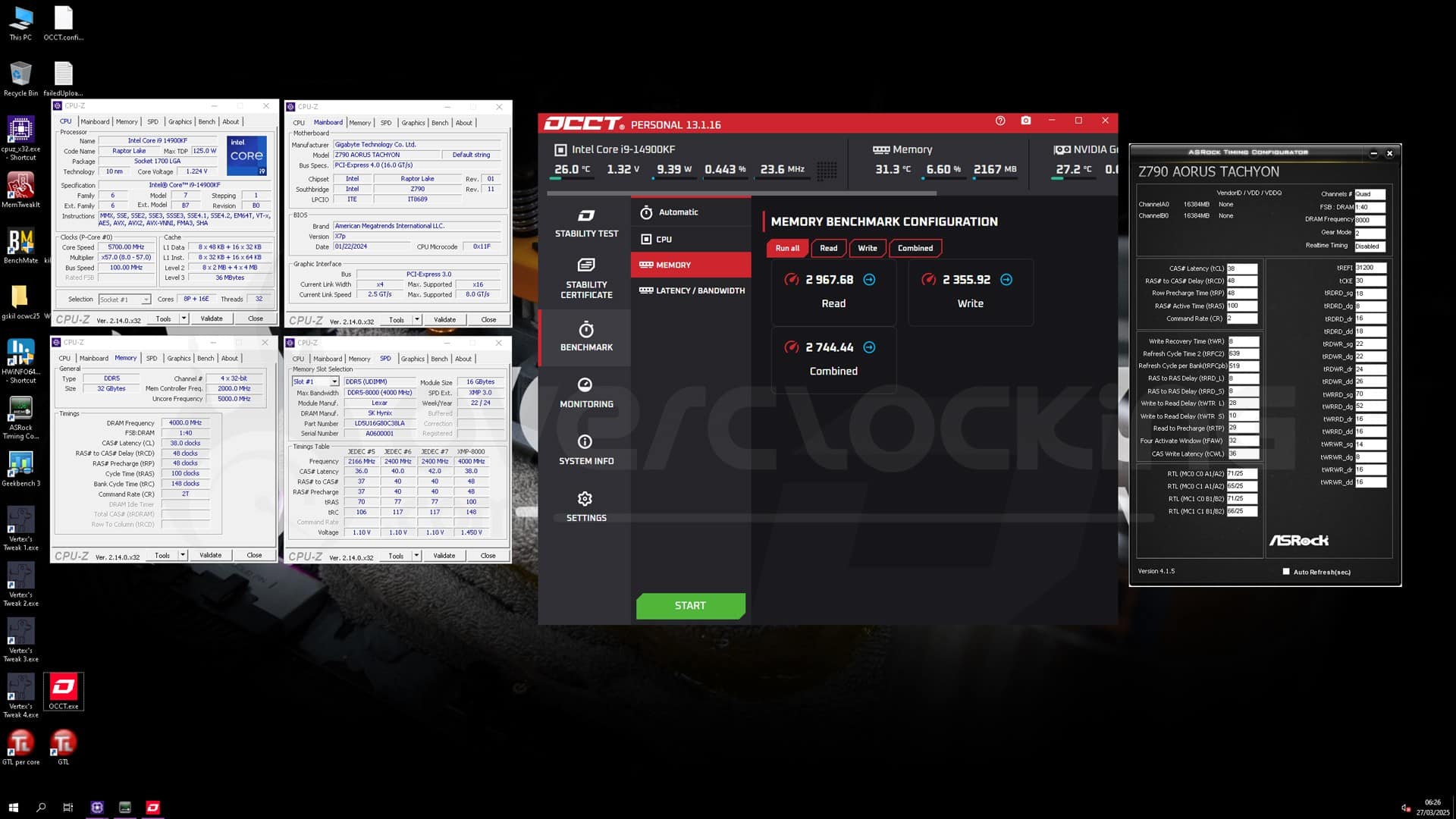 Lexar Ares II 2x16 Go 8000Mt/s CL38 - Benchmark