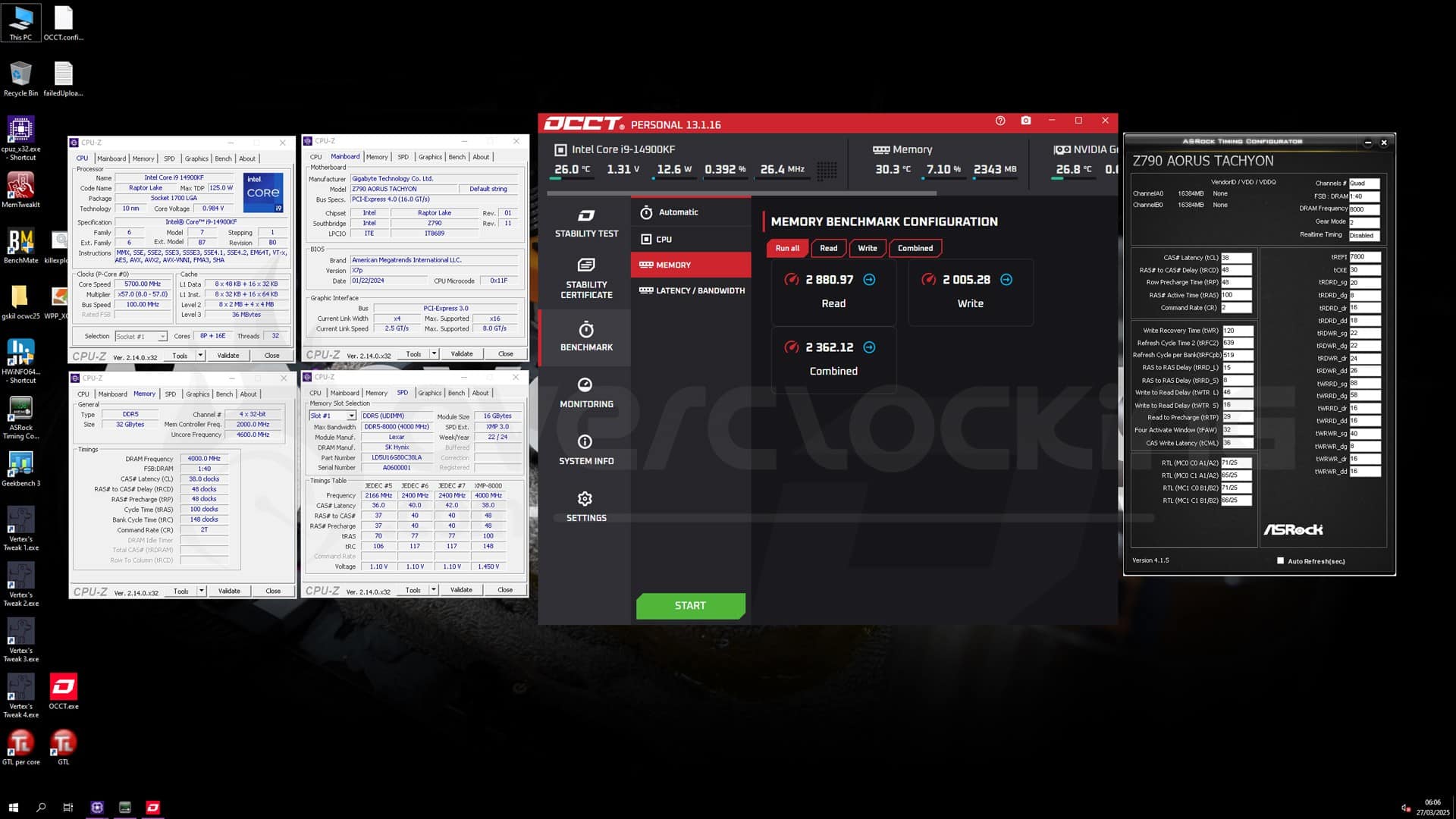 Lexar Ares II 2x16 Go 8000Mt/s CL38 - Benchmark